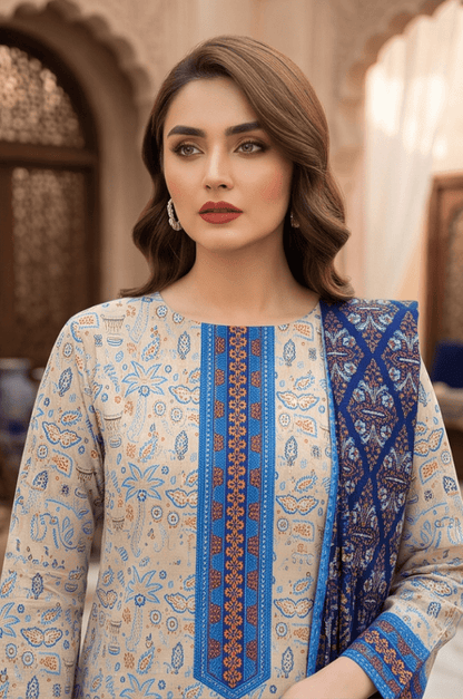 3PC PRINTED LAWN SUIT SR-124 - Rangoli Store