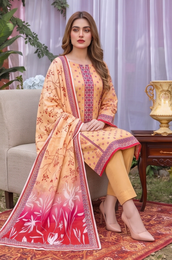 3PC PRINTED LAWN SUIT SR-126 - Rangoli Store