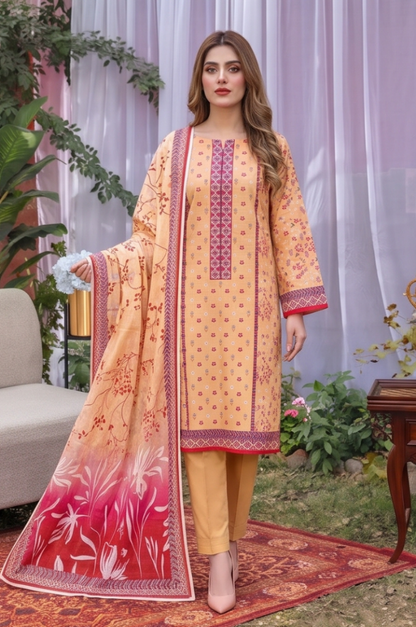 3PC PRINTED LAWN SUIT SR-126 - Rangoli Store