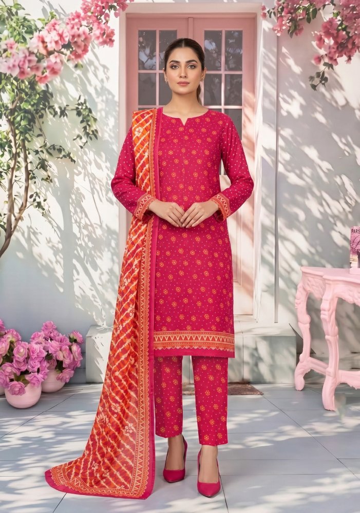 3PC PRINTED LAWN SUIT SR-127 - Rangoli Store