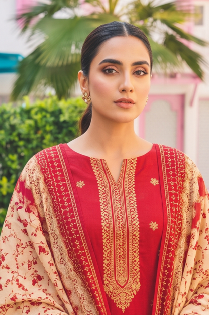 3PC PRINTED LAWN SUIT SR-131 - Rangoli Store