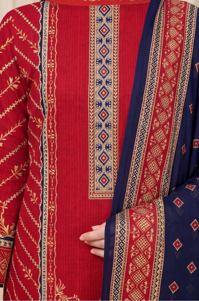 3PC PRINTED LAWN SUIT SR-135 - Rangoli Store