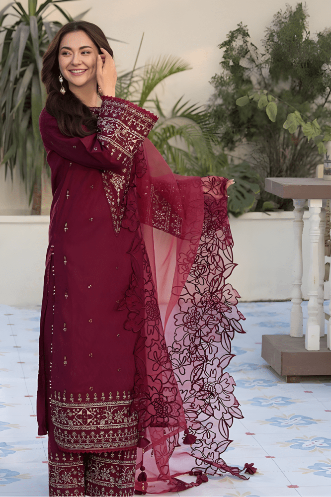 3PC SEQUENCE EMBROIDED LAWN SUIT SR - 496 - Rangoli Store