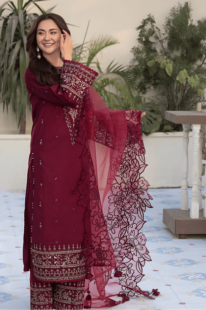 3PC SEQUENCE EMBROIDED LAWN SUIT SR - 496 - Rangoli Store