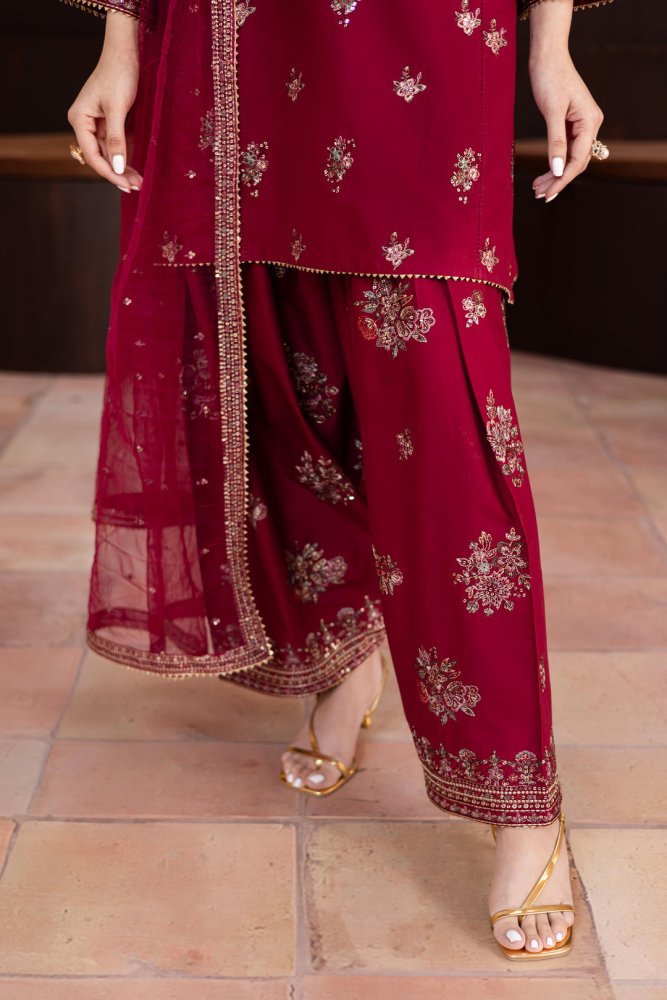 3PC SEQUENCE EMBROIDERED LAWN SUIT - SR - 519 - Rangoli Store
