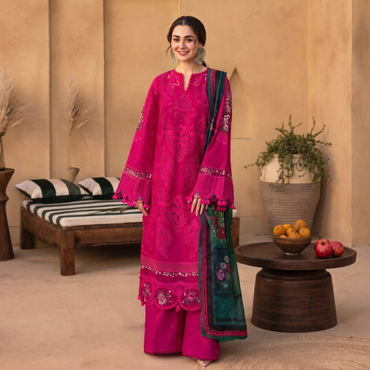 3PC STITCH EMBROIDERED DHANAK SUIT RO - 819 - Rangoli Store