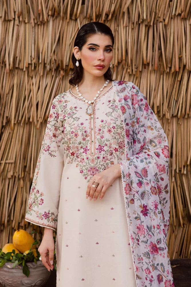 3PC UNSTITCHED EMBROIDERED DHANAK SUIT - RO-802 - Rangoli Store