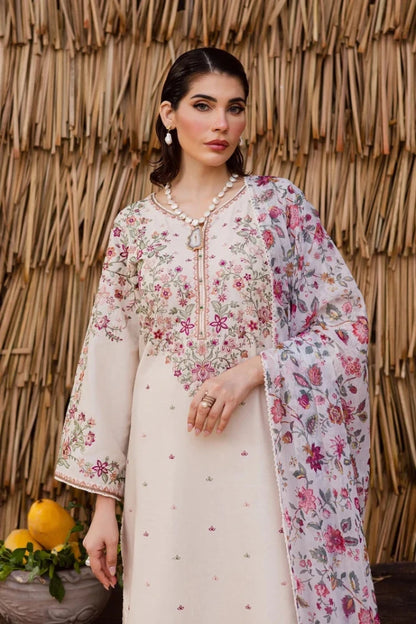 3PC UNSTITCHED EMBROIDERED DHANAK SUIT - RO-802 - Rangoli Store