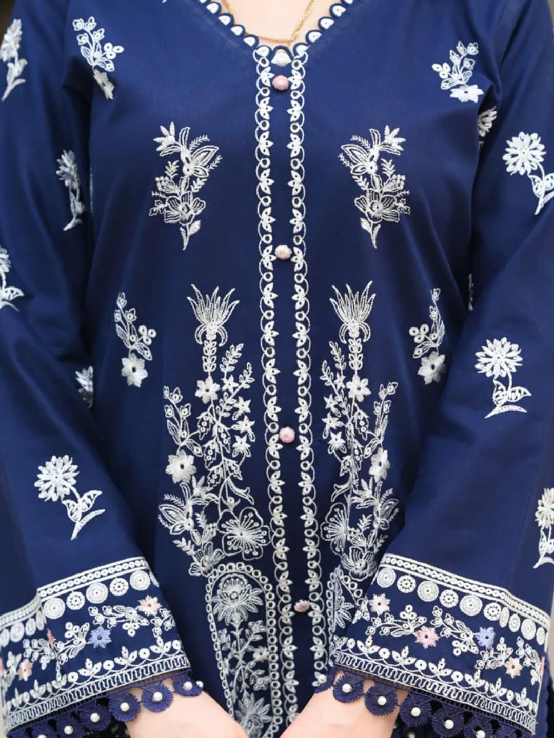 3PC EMBROIDERED LAWN SUIT SR - 509
