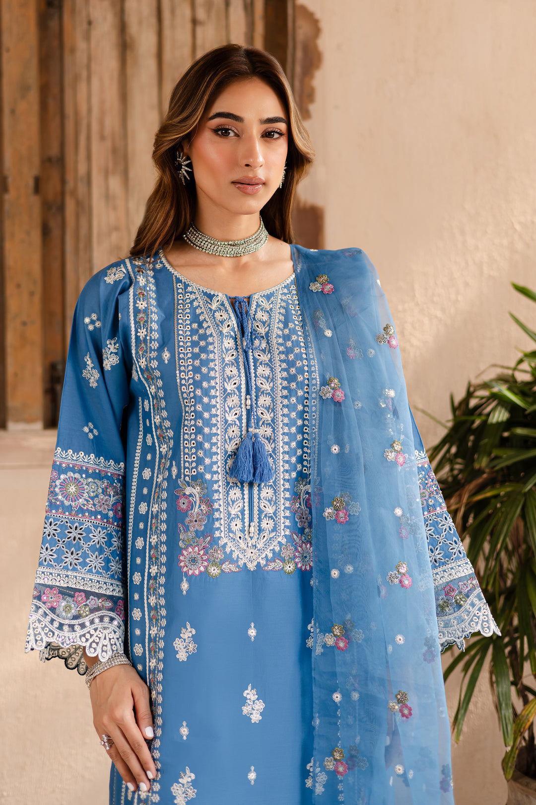 3PC EMBROIDERED LAWN SUIT - SR-517