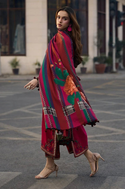 3PC EMBROIDERED DHANAK DRESS CZ-2980