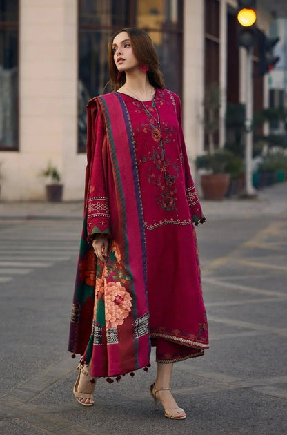 3PC EMBROIDERED DHANAK DRESS CZ-2980
