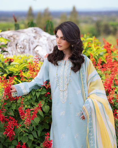 3PC EMBROIDERED LAWN SUIT SR - 518
