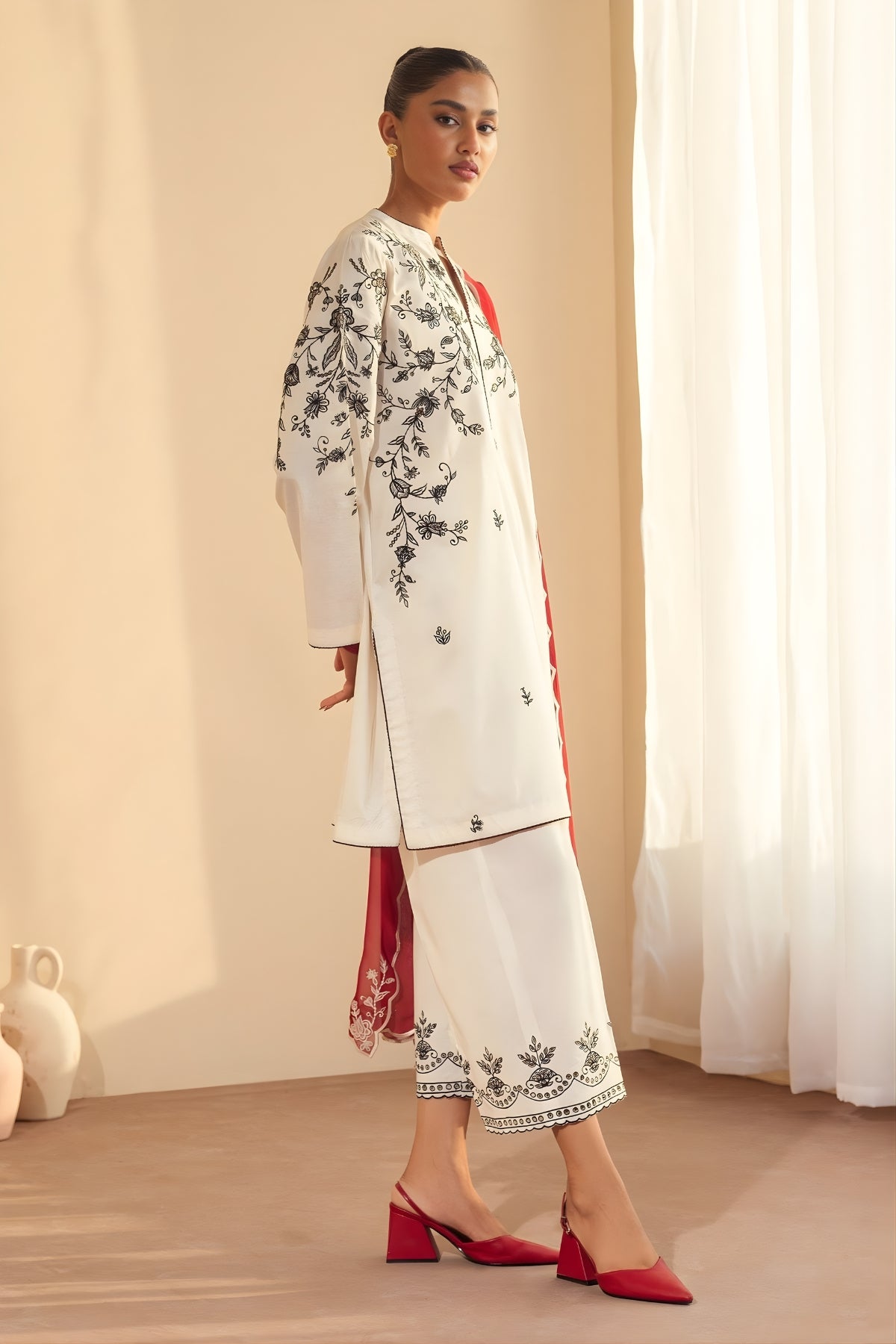 3PC LAWN EMBROIDERED SUIT SR - 499