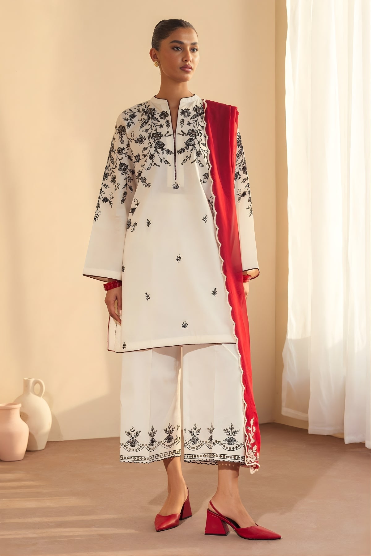 3PC LAWN EMBROIDERED SUIT SR - 499