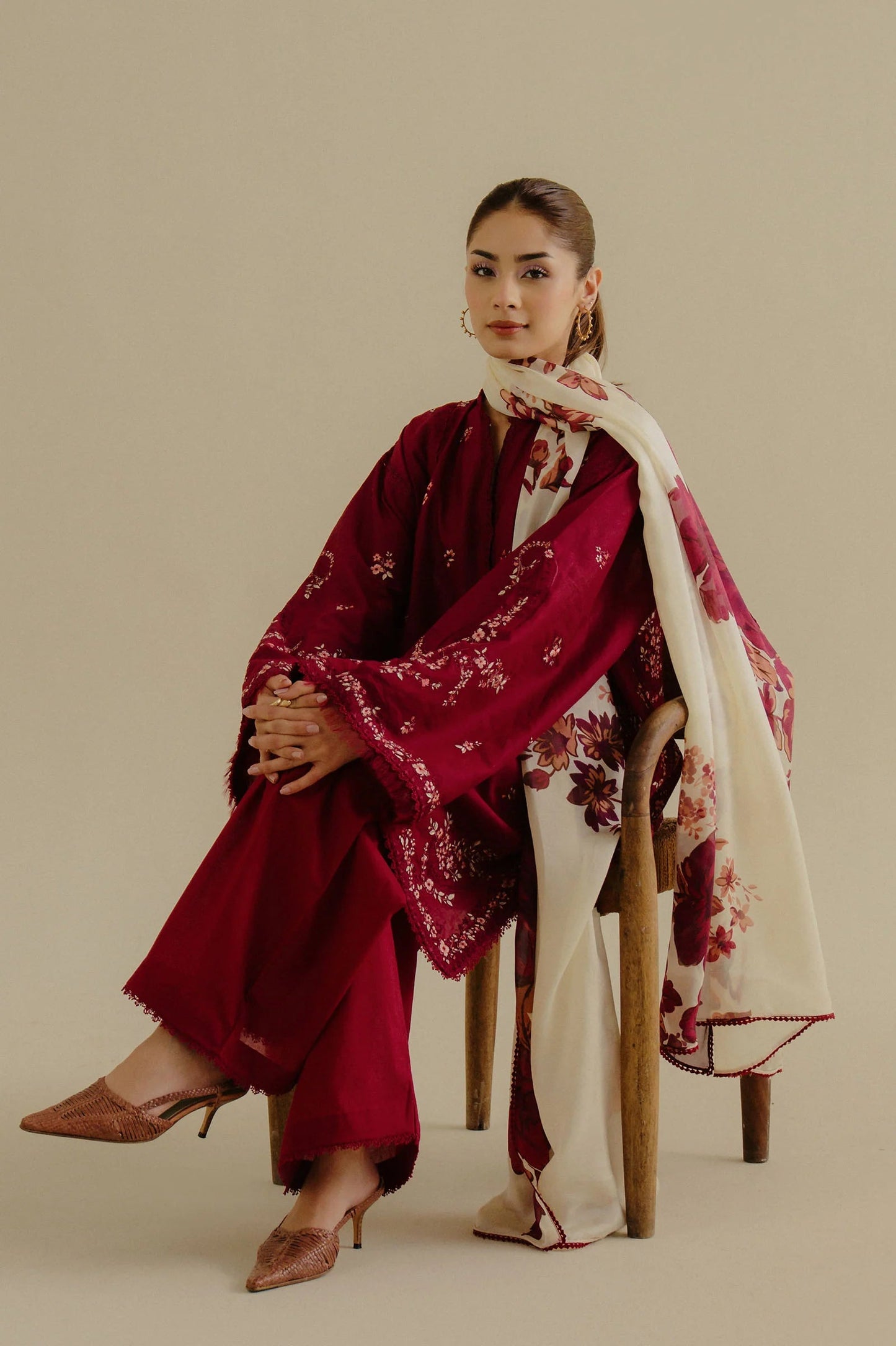 3PC LAWN EMBROIDRED SUIT SR - 475