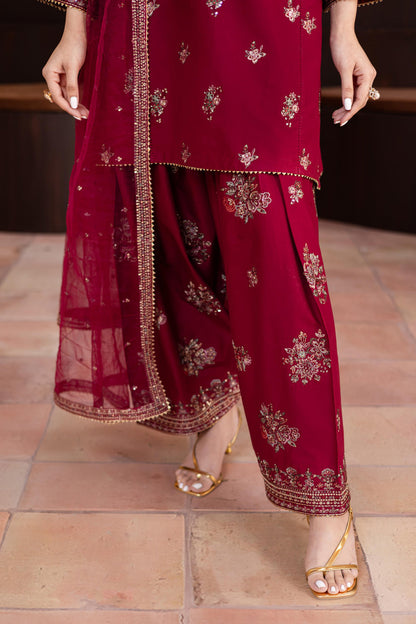 3PC SEQUENCE EMBROIDERED LAWN SUIT - SR-519