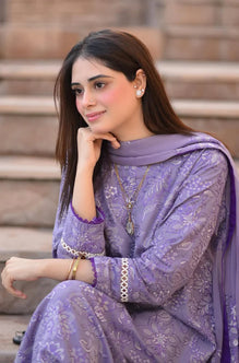 3PC EMBROIDERED LAWN SUIT - SR-483