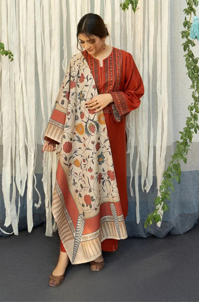 3PC EMBROIDERED LAWN SUIT - RO-59