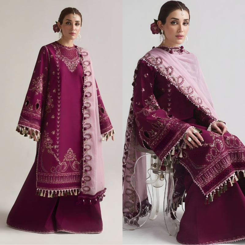 3PC EMBROIDERED LAWN SUIT - SR-662
