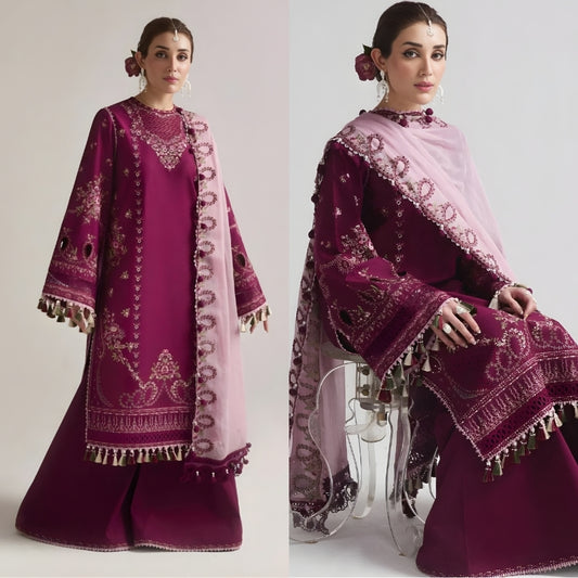 3PC EMBROIDERED LAWN SUIT - SR-662