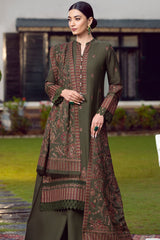 3PC EMBROIDERED DHANAK DRESS RO - 305