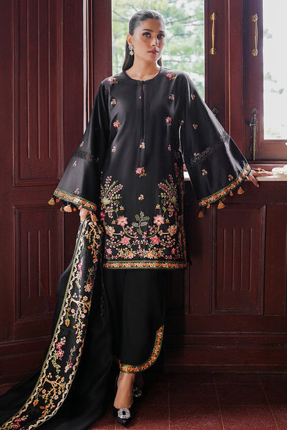3PC EMBROIDERED DHANAK DRESS RO - 552