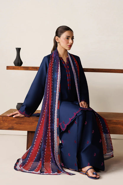 3PC EMBROIDERED LAWN SUIT - SR-718