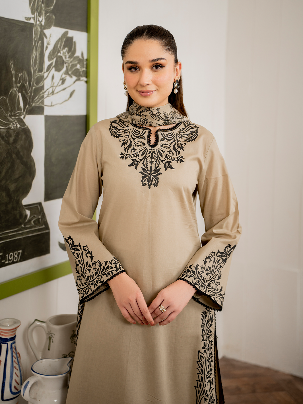 3PC EMBROIDERED LAWN SUIT - SR-354