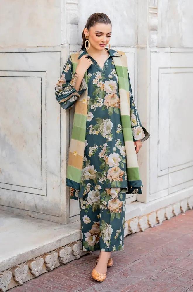 3PC DIGITAL PRINTED KHADDER SUIT - RO-608