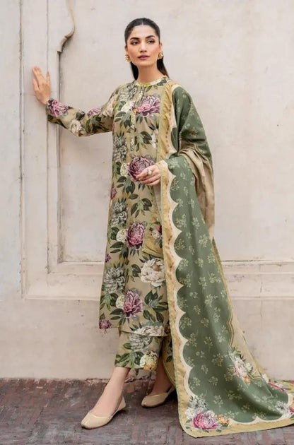 3PC DIGITAL PRINTED KHADDER SUIT - RO-609