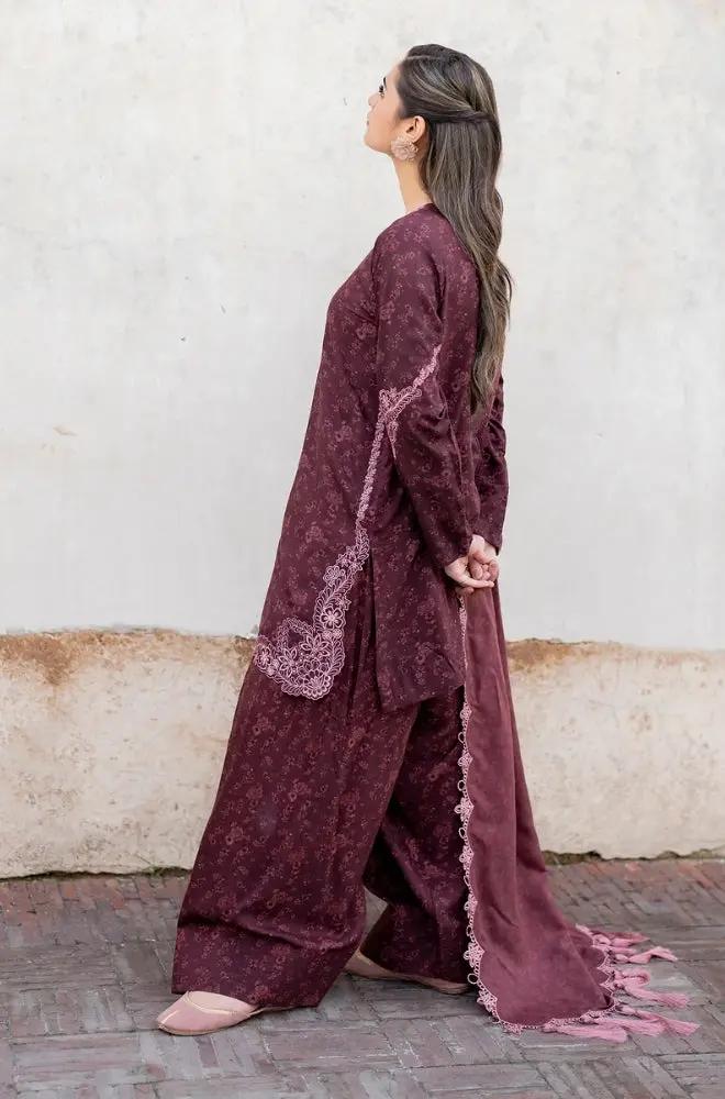 3PC DIGITAL PRINTED KHADDER SUIT WITH PATCHES - RO-615