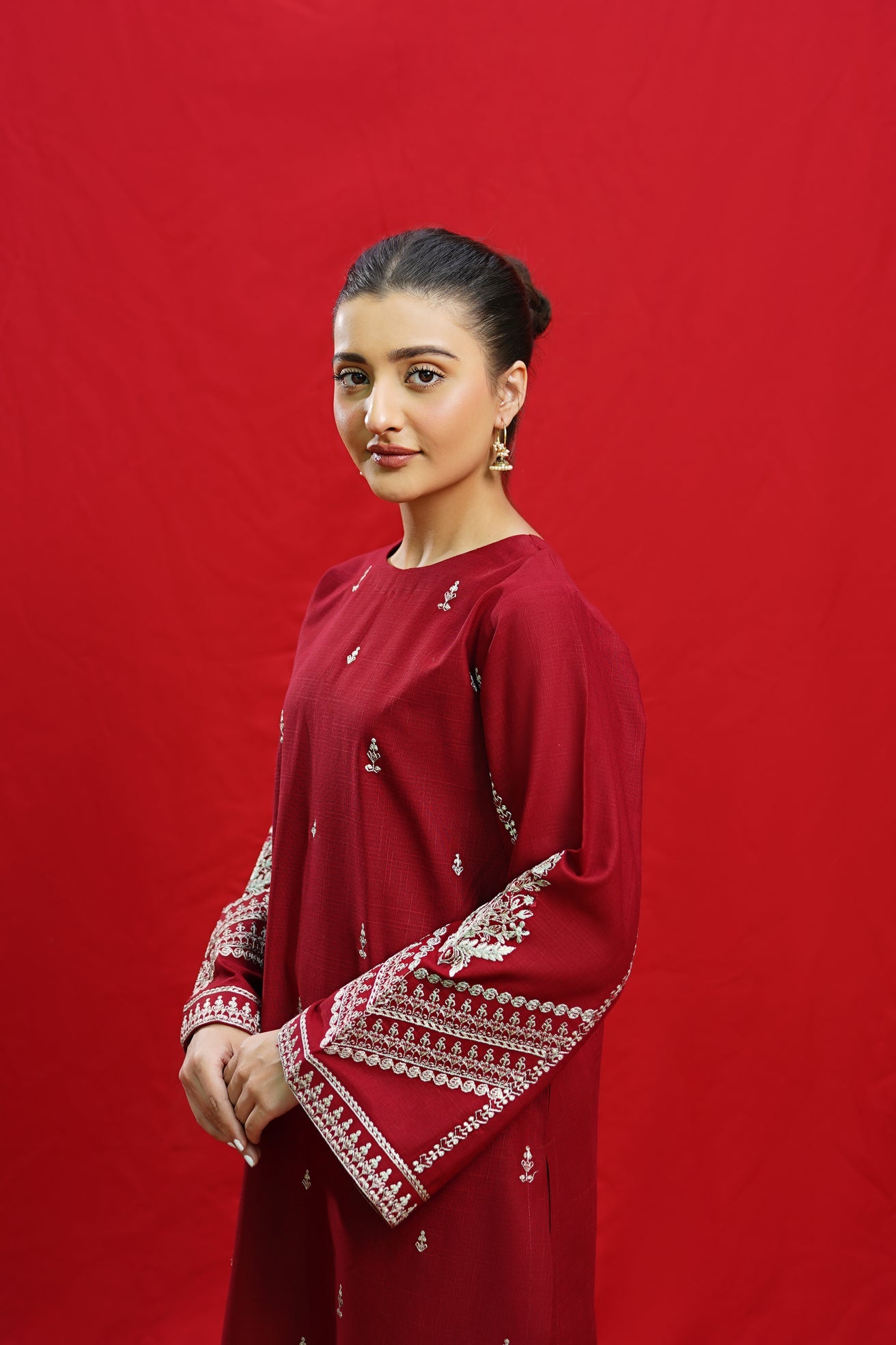 3PC EMBROIDERED KHADDAR DRESS RO - 429