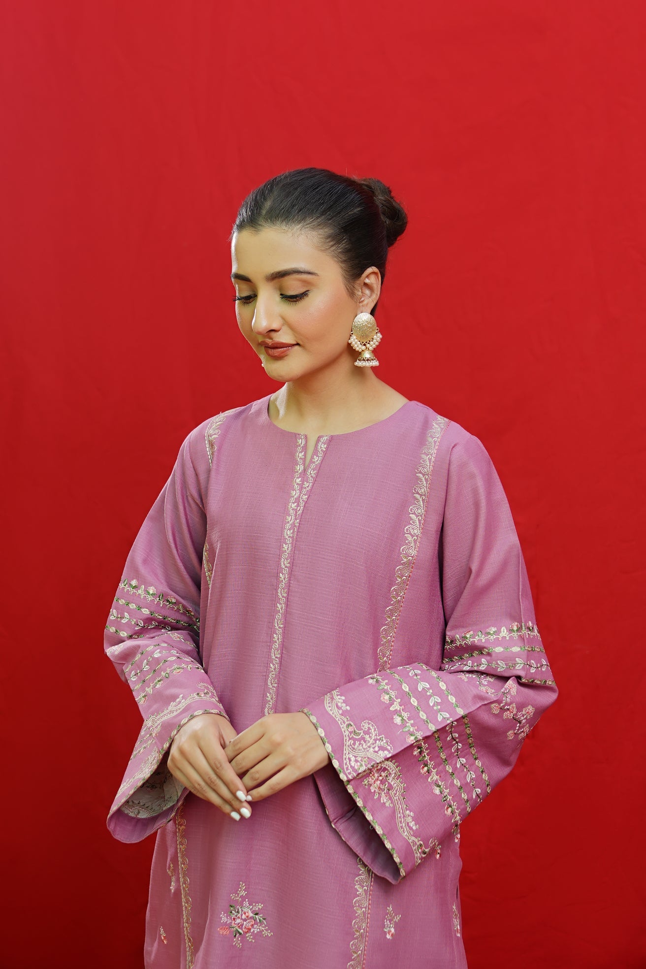 2PC EMBROIDERED KHADDAR DRESS RO - 430