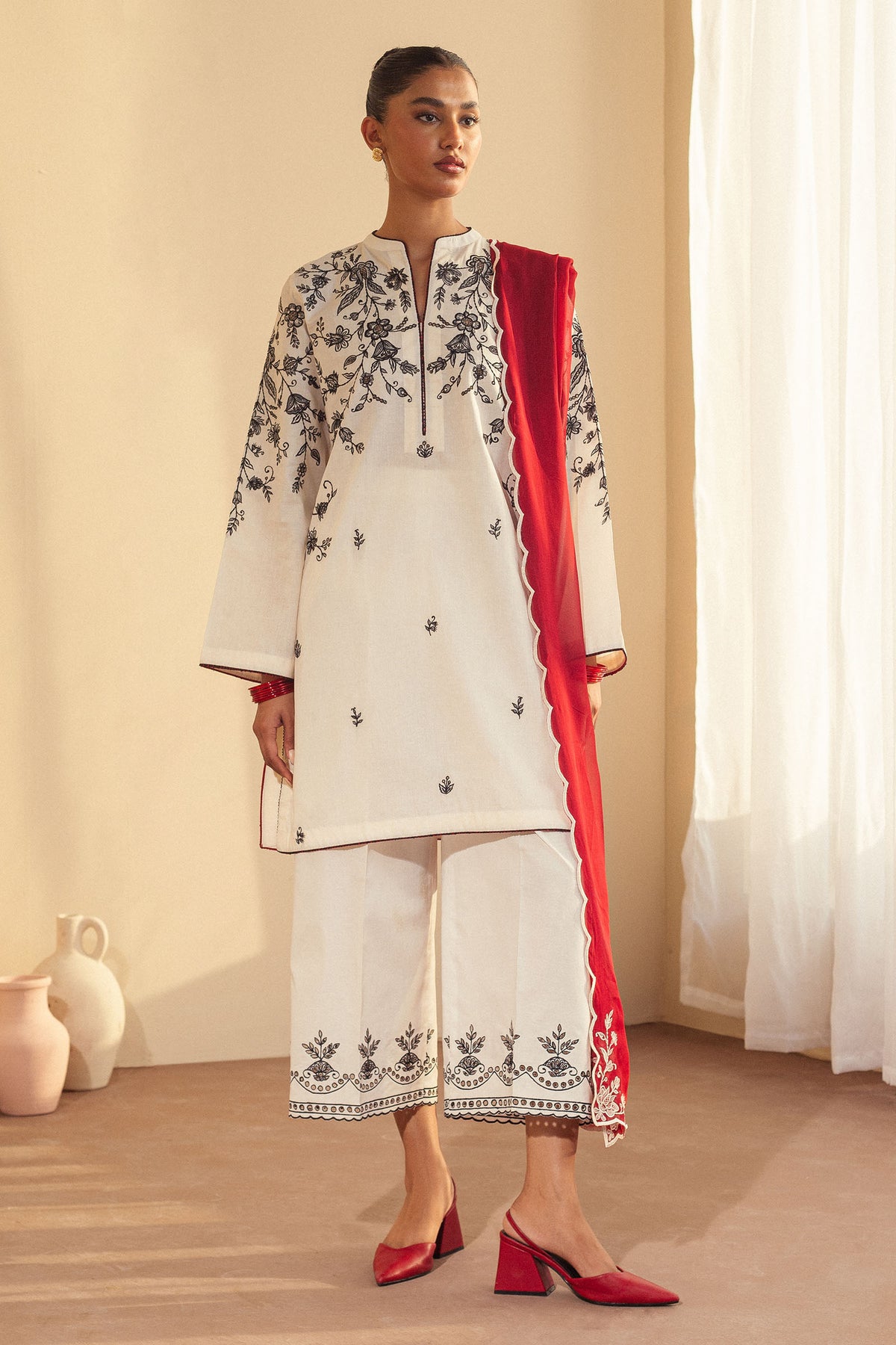 3-PC LAWN EMBROIDERED SUIT SR - 499