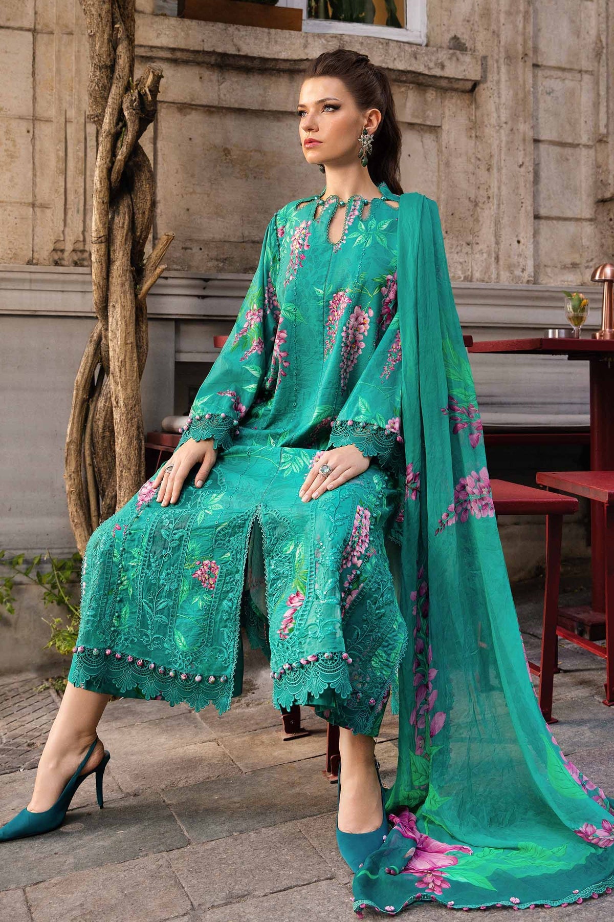 3PC DIGITAL PRINTED KHADDAR DRESS RO - 434