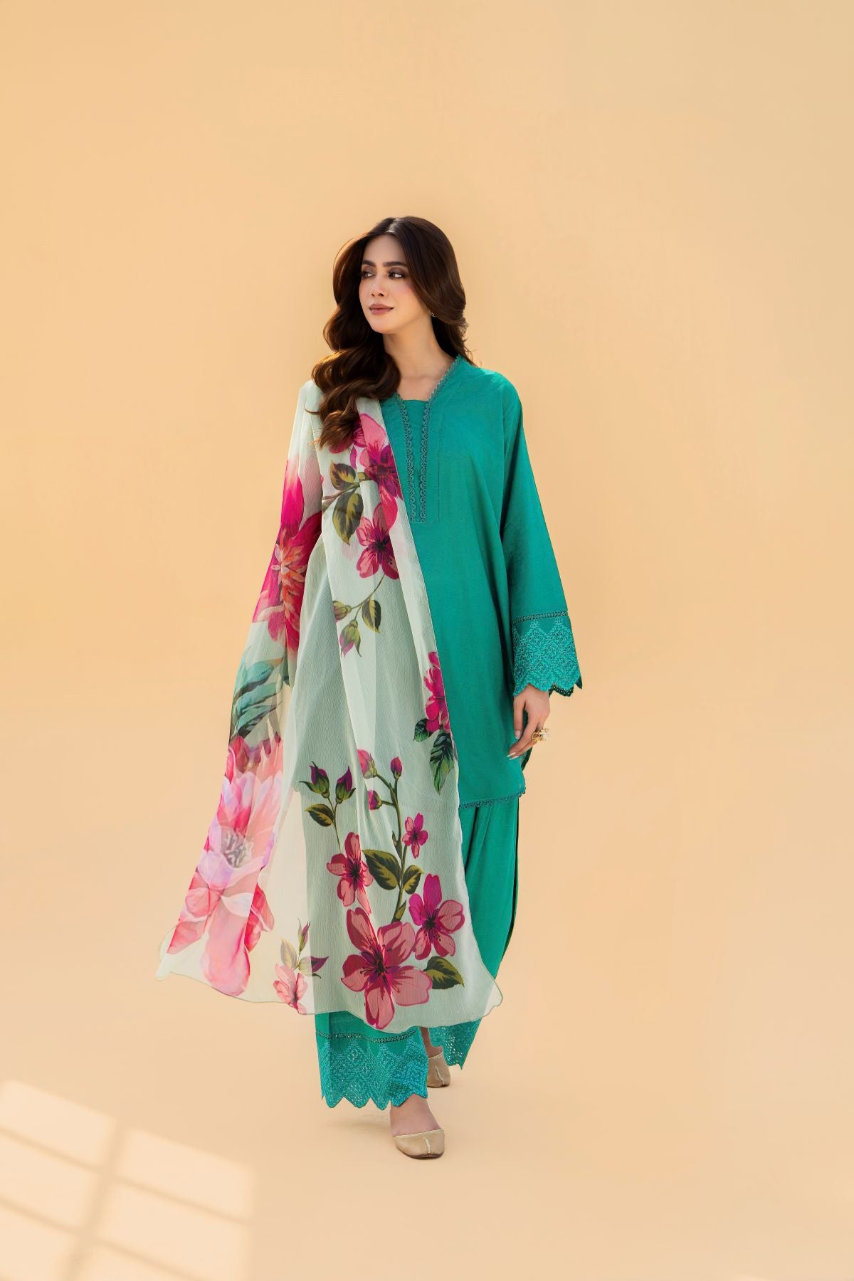 3PC LAWN EMBROIDERED SUIT SR - 495