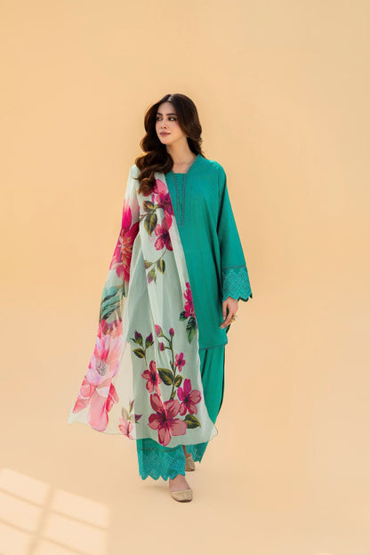 3PC LAWN EMBROIDERED SUIT SR - 495