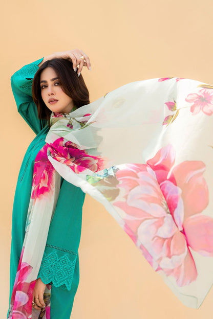 3PC LAWN EMBROIDERED SUIT SR - 495