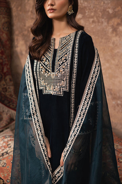 3PC EMBROIDERED MICRO 9000 VELVET DRESS - RO-530