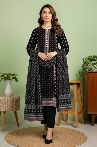 3PC PRINTED LAWN SUIT SR-105
