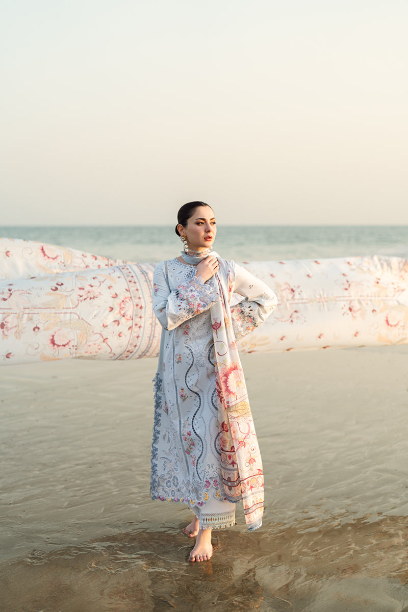 3PC EMBROIDERED LAWN SUIT SR - 520