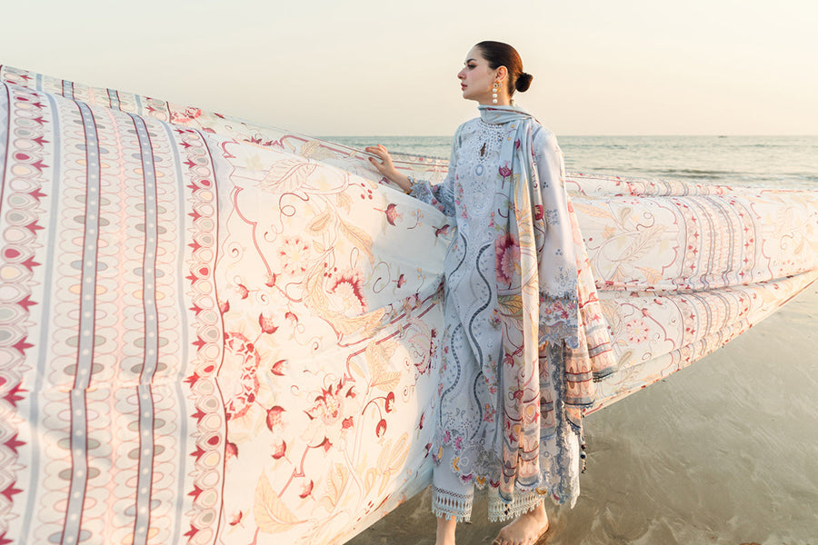 3PC EMBROIDERED LAWN SUIT SR - 520