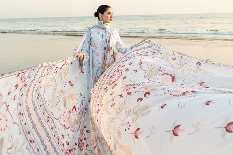 3PC EMBROIDERED LAWN SUIT SR - 520