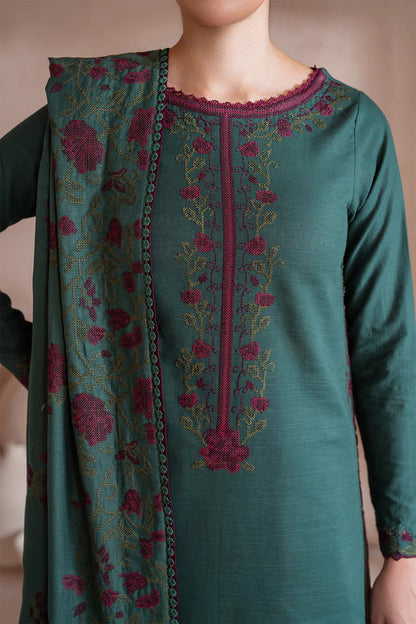 3PC EMBROIDERED DHANAK DRESS IZ-2925