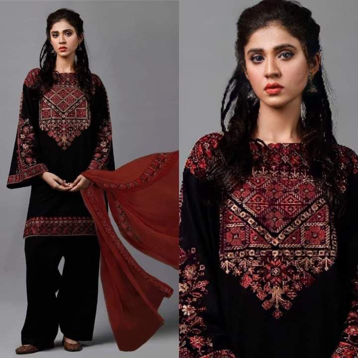 3PC EMBROIDERED LAWN SUIT - RO-152