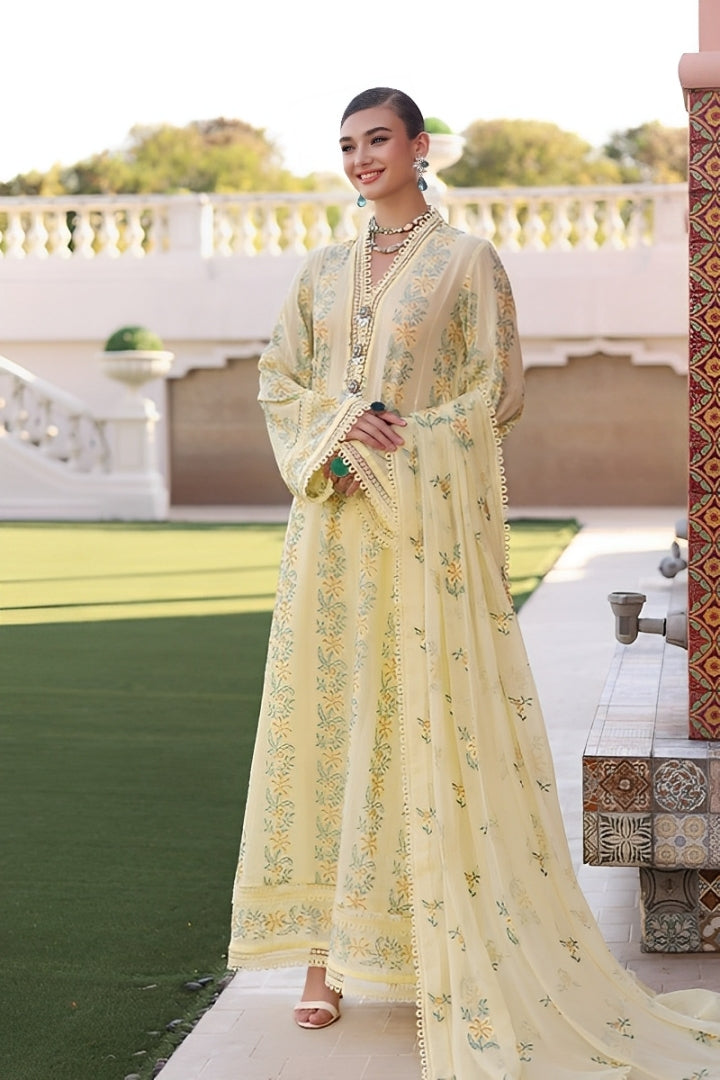 3PC EMBROIDERED LAWN SUIT - SR-458