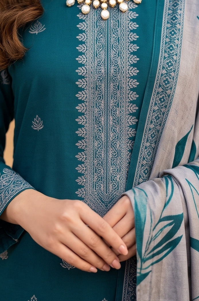 3PC PRINTED LAWN SUIT SR-123