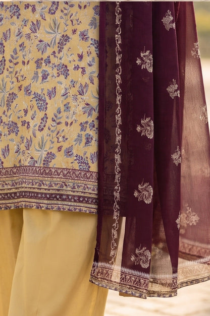 3PC PRINTED LAWN SUIT SR-119