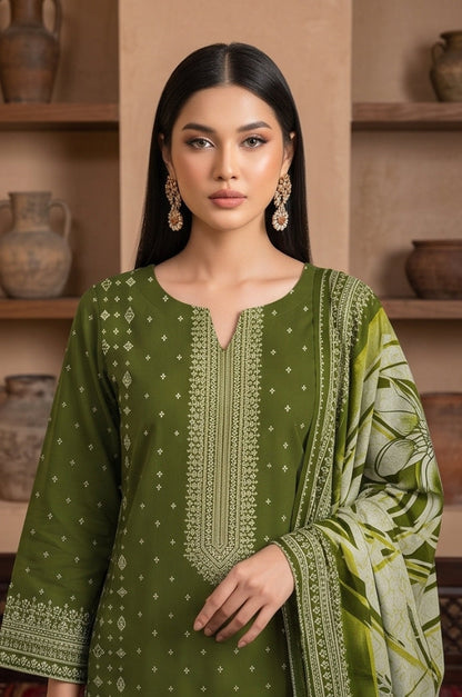 3PC PRINTED LAWN SUIT SR-133